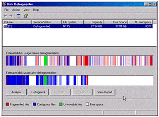 xp disk defragmenter