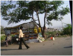 Fruit stand outside Hyderabad