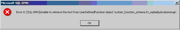 Error Message displayed while trying to view a SQL System UDF